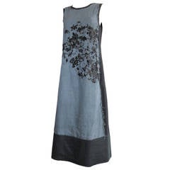 DRIES VAN NOTEN Belgian linen dress with beading & embroidery
