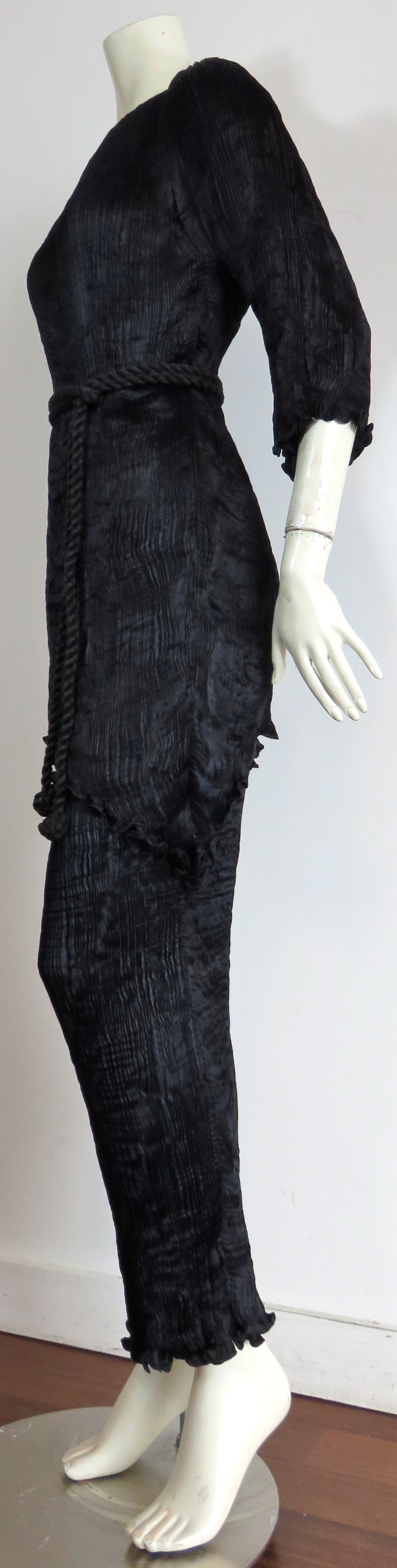 Women's 1980's PATRICIA LESTER Fortuny-pleated Peplos dress For Sale