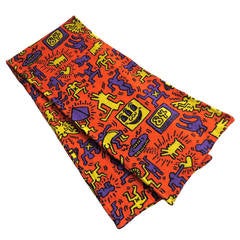 New KEITH HARING FOUNDATION '84 Artwork knit scarf