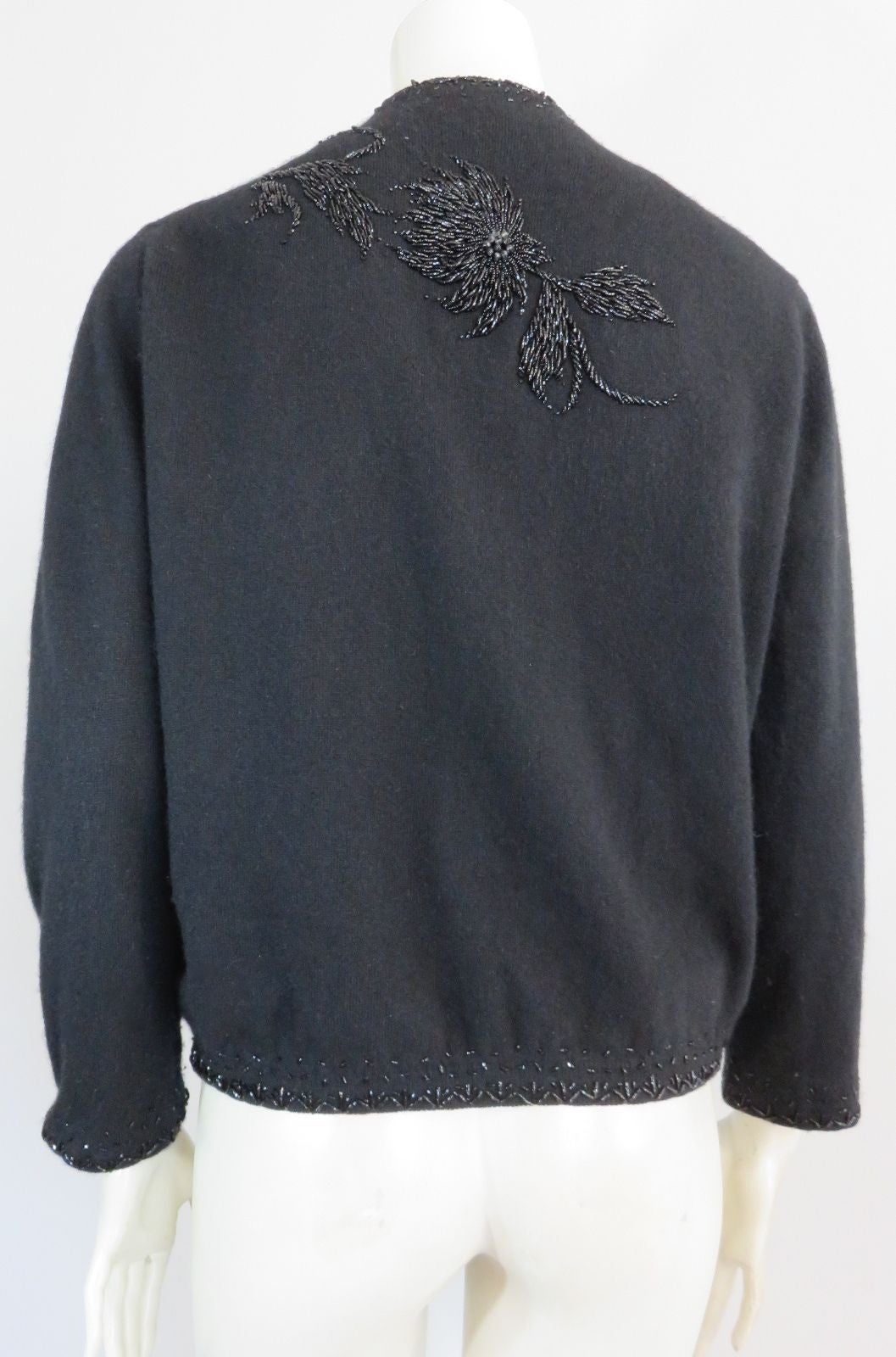 1960's PRINGLE OF SCOTLAND Hand-beaded cashmere cardigan sweater 1