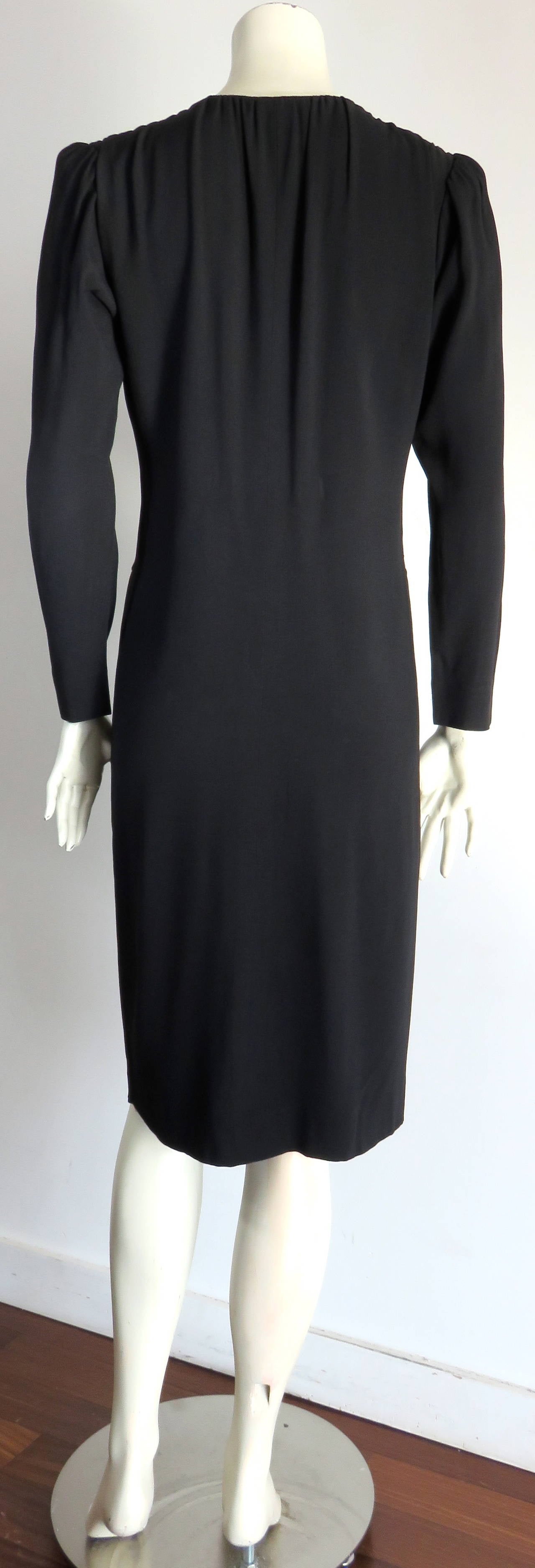 1970's YVES SAINT LAURENT 40's style cocktail dress YSL For Sale 1