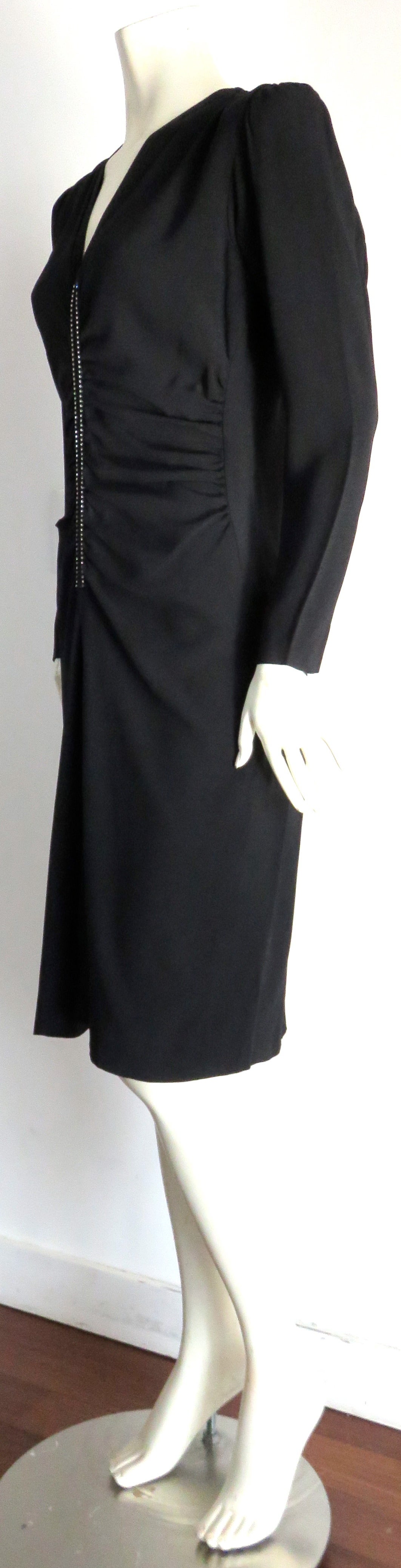 1970's YVES SAINT LAURENT 40's style cocktail dress YSL For Sale 3