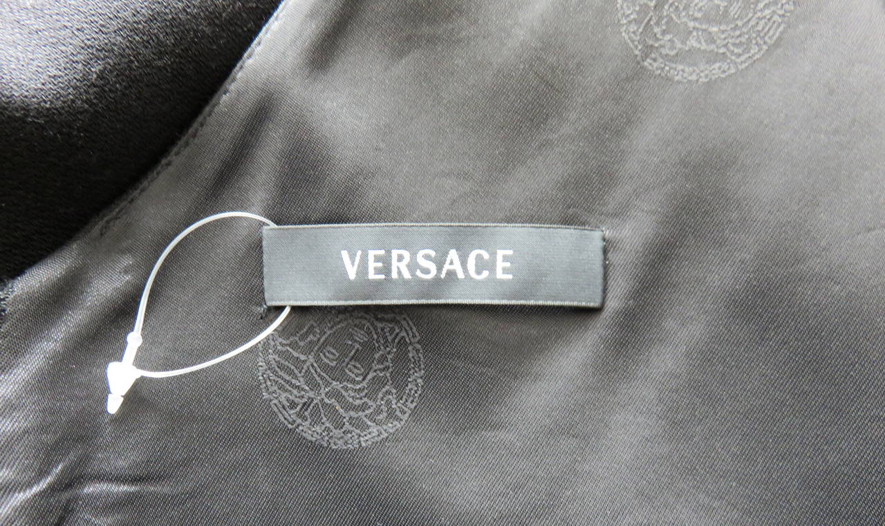VERSACE Medusa medallion front black dress For Sale 2