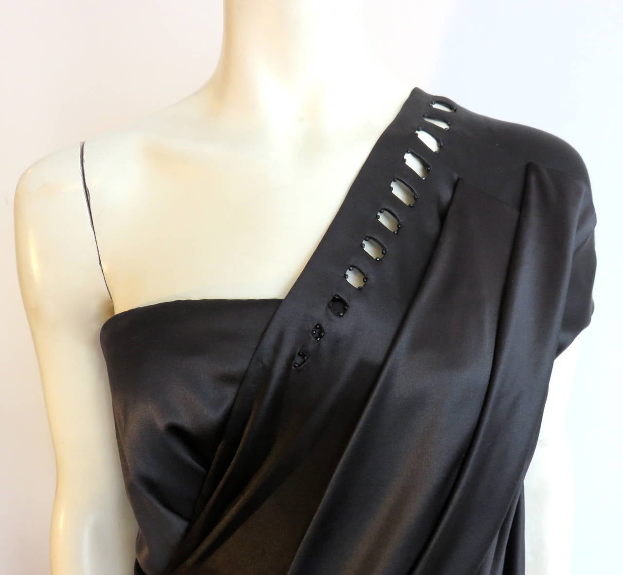 Black MARC JACOBS Silk charmeuse evening gown dress For Sale