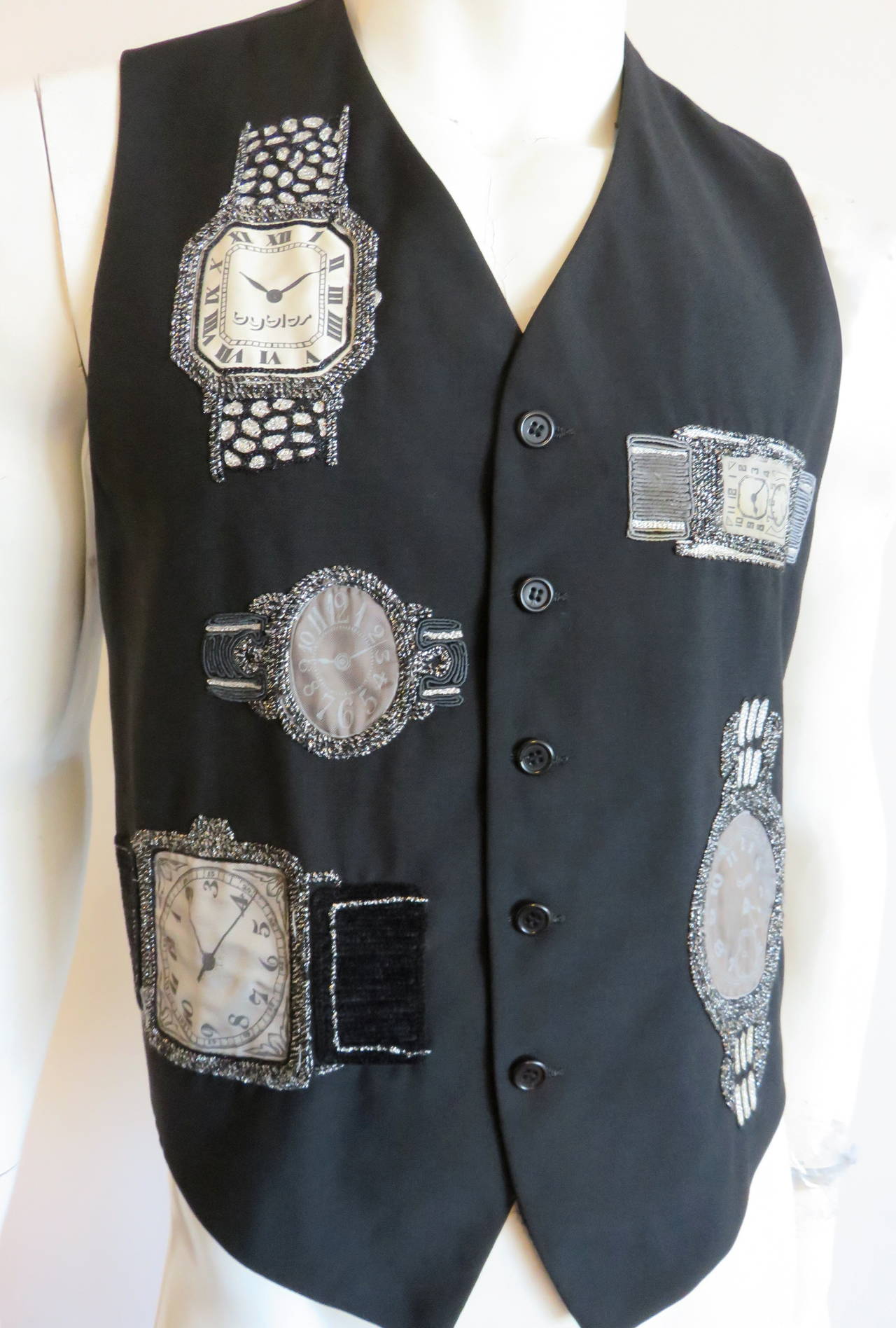 1980's BYBLOS Men's 'Watch dealer' vest waistcoat 1