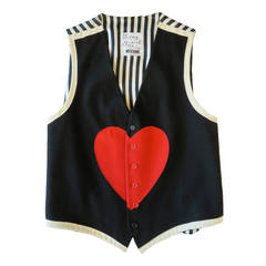 1990's MOSCHINO Men's wool heart vest waistcoat