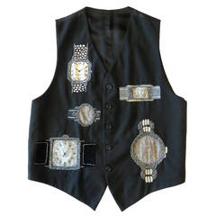 Retro 1980's BYBLOS Men's 'Watch dealer' vest waistcoat