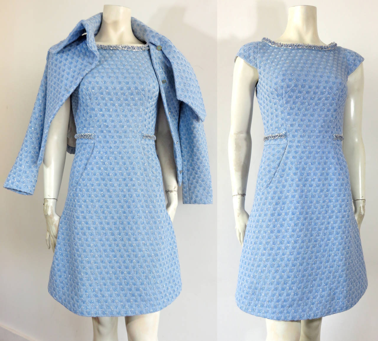 1990's LANVIN PARIS Sparkly cocktail dress & jacket set