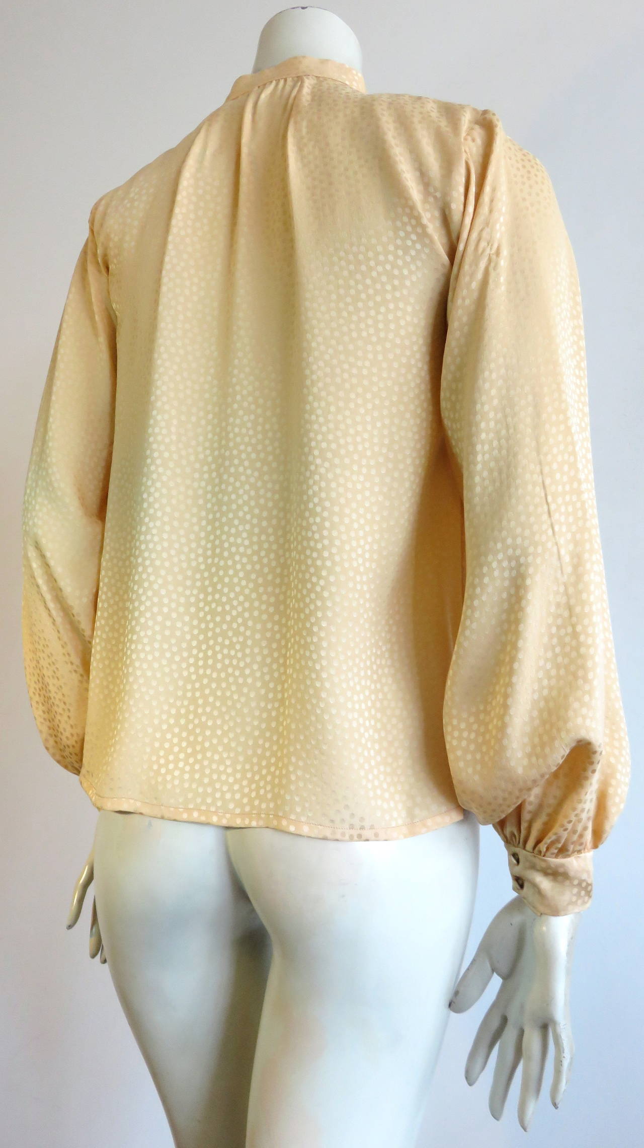 Women's 1970's YVES SAINT LAURENT Silk blouse shirt YSL