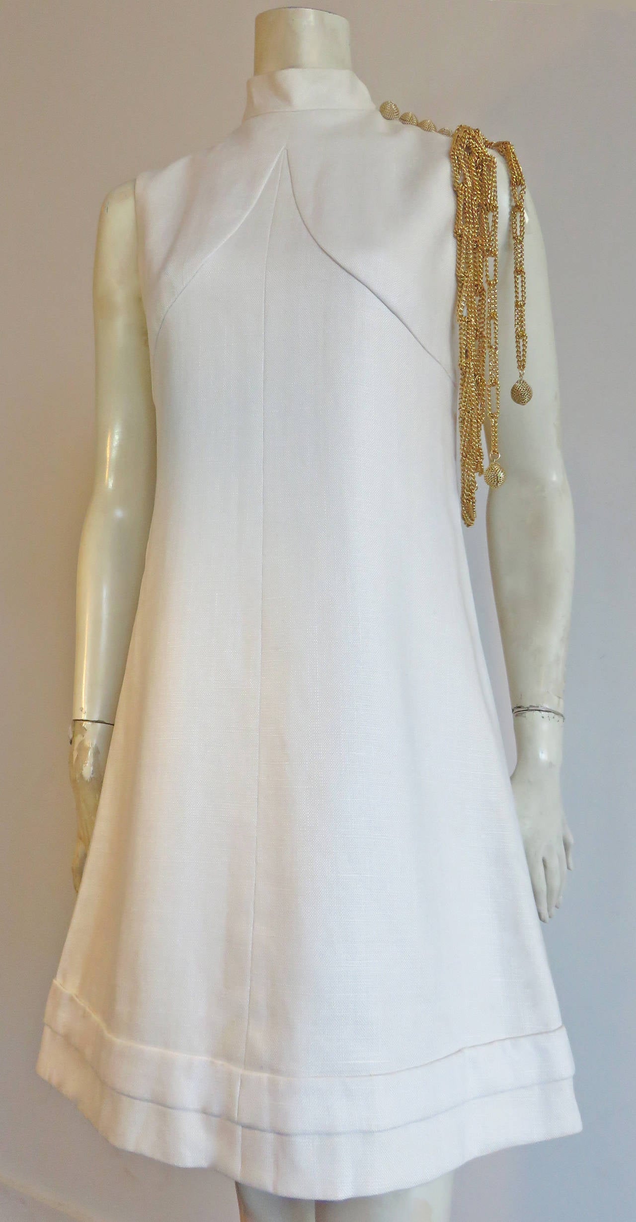Women's 1960's BILL BLASS For MAURICE RENTNER Chain detail dress For Sale
