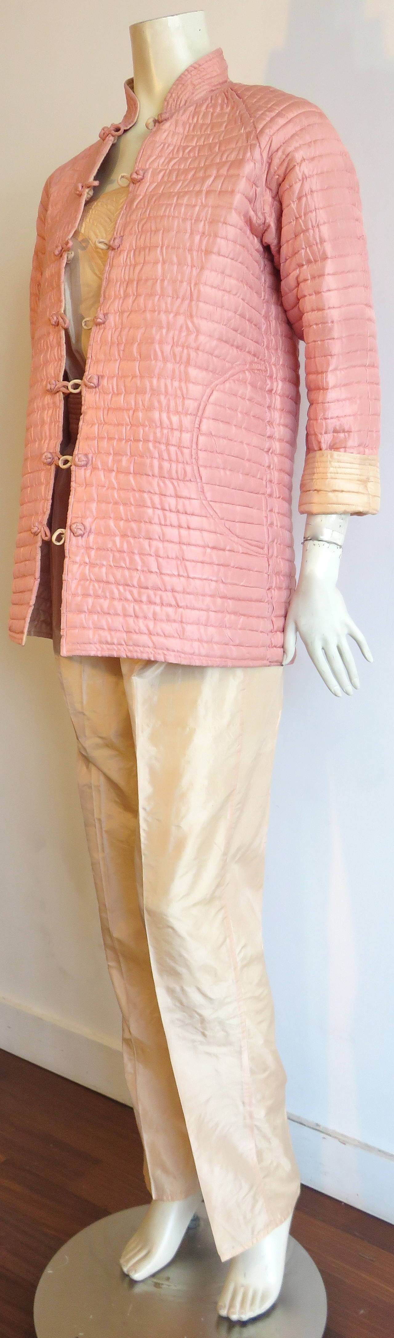 1970's BILL TICE 3pc. Silk ensemble In Excellent Condition For Sale In Newport Beach, CA
