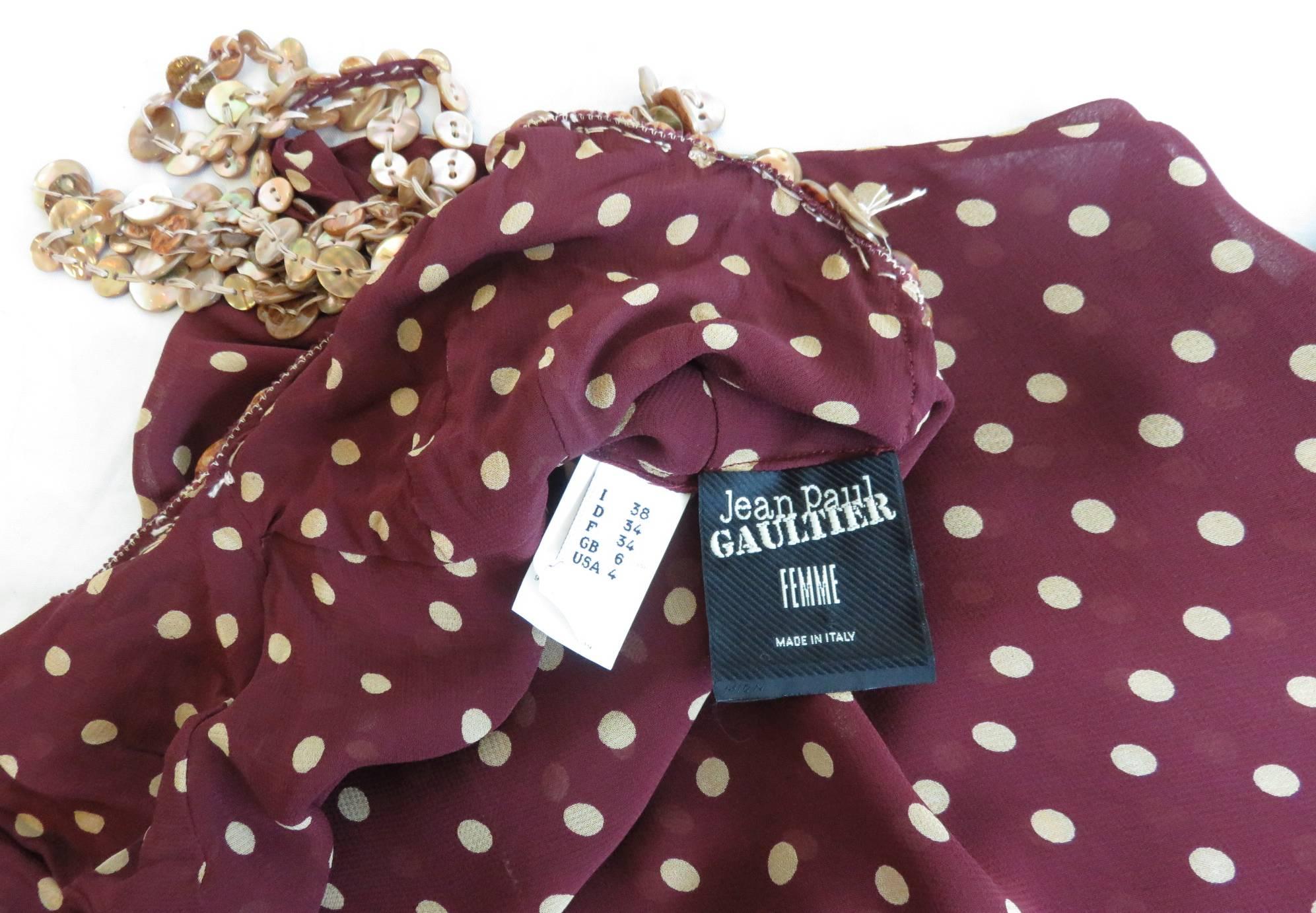 Women's JEAN-PAUL GAULTIER Shell button embellished polka-dot dress