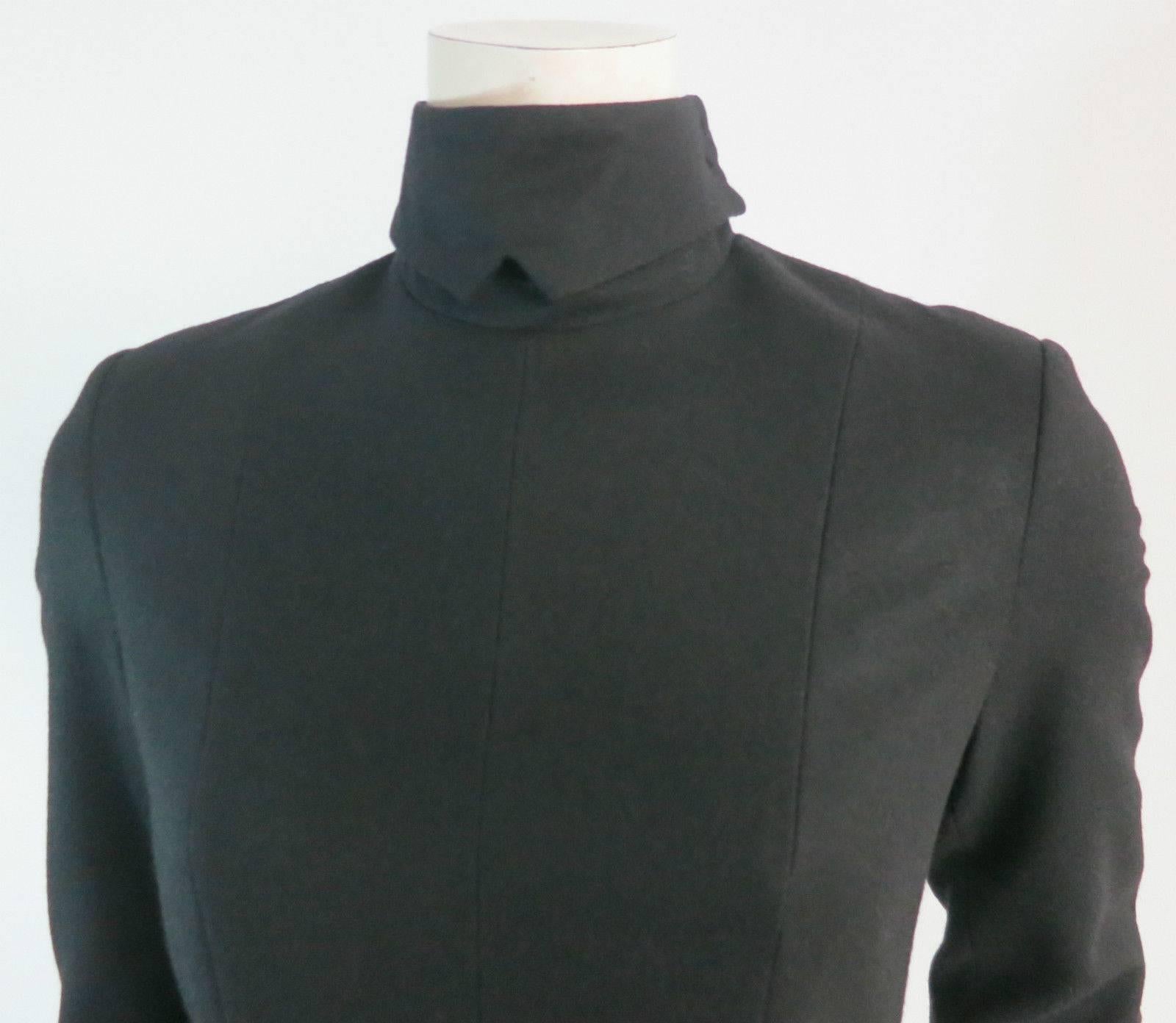 OLIVIER THEYSKENS Black wool dress In Excellent Condition For Sale In Newport Beach, CA