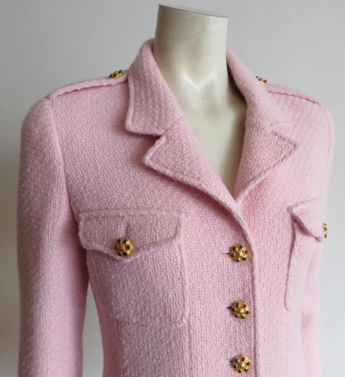 CHANEL BOUTIQUE Rose tweed jacket with Gripoix buttons at 1stDibs