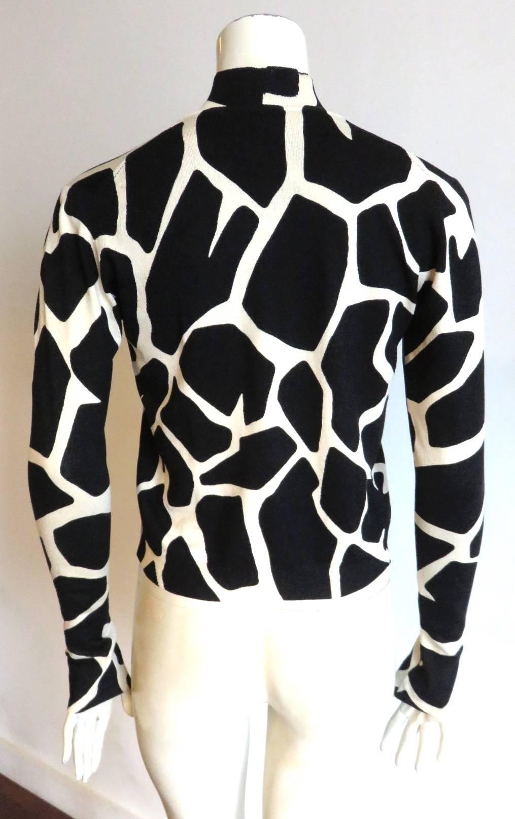 Women's 1990's JOHN GALLIANO PARIS Giraffe print silk sweater twinset  For Sale