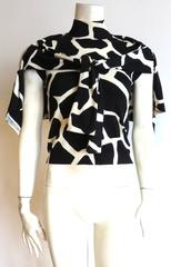 1990's JOHN GALLIANO PARIS Giraffe print silk sweater twinset