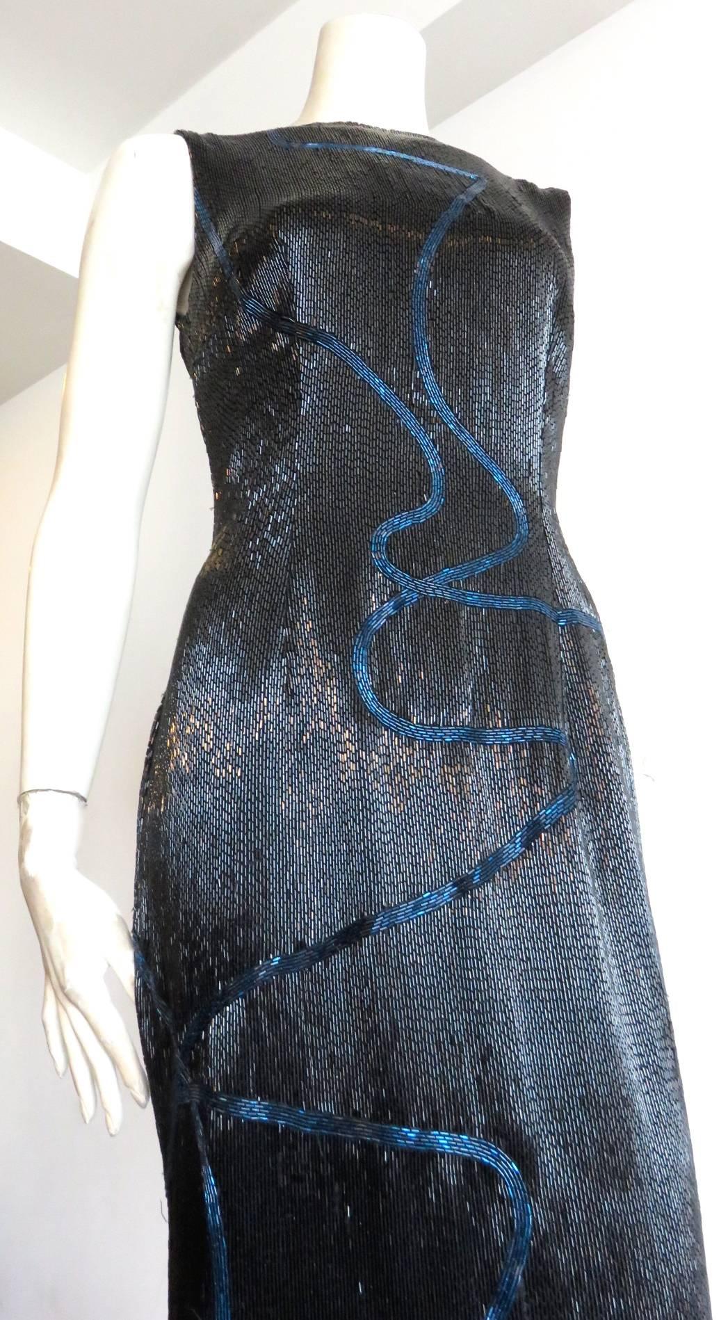 Black 1998 ALEXANDER MCQUEEN for GIVENCHY COUTURE 'Blade Runner' Evening Gown For Sale