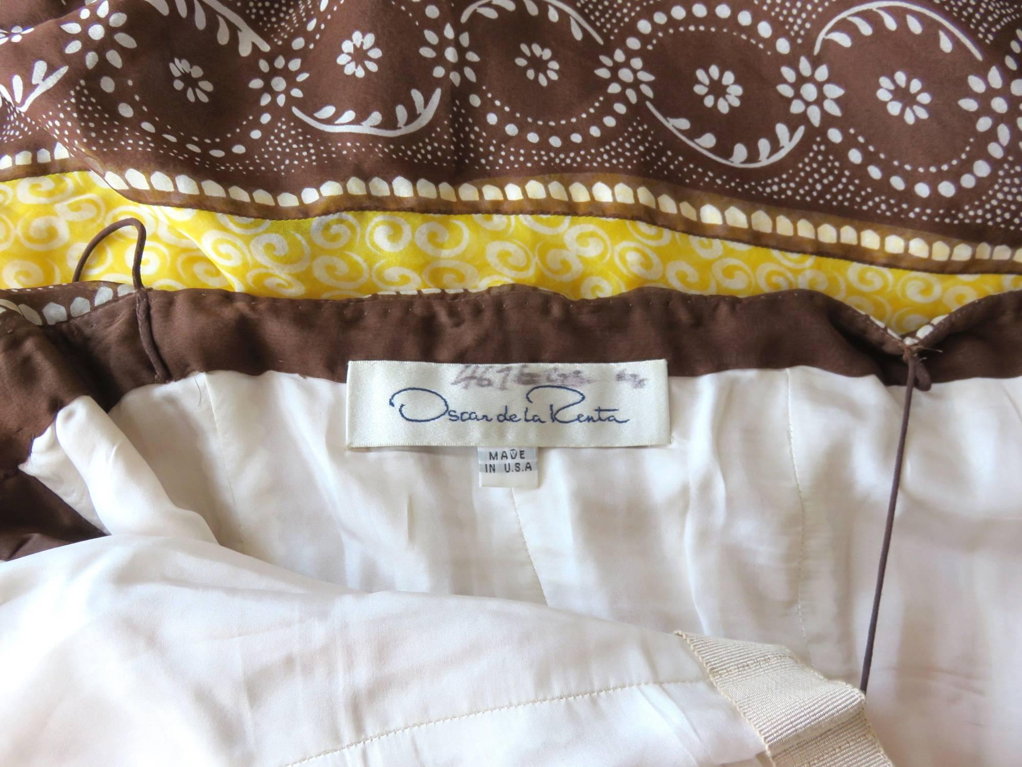 1990's OSCAR DE LA RENTA Silk georgette dress For Sale 2