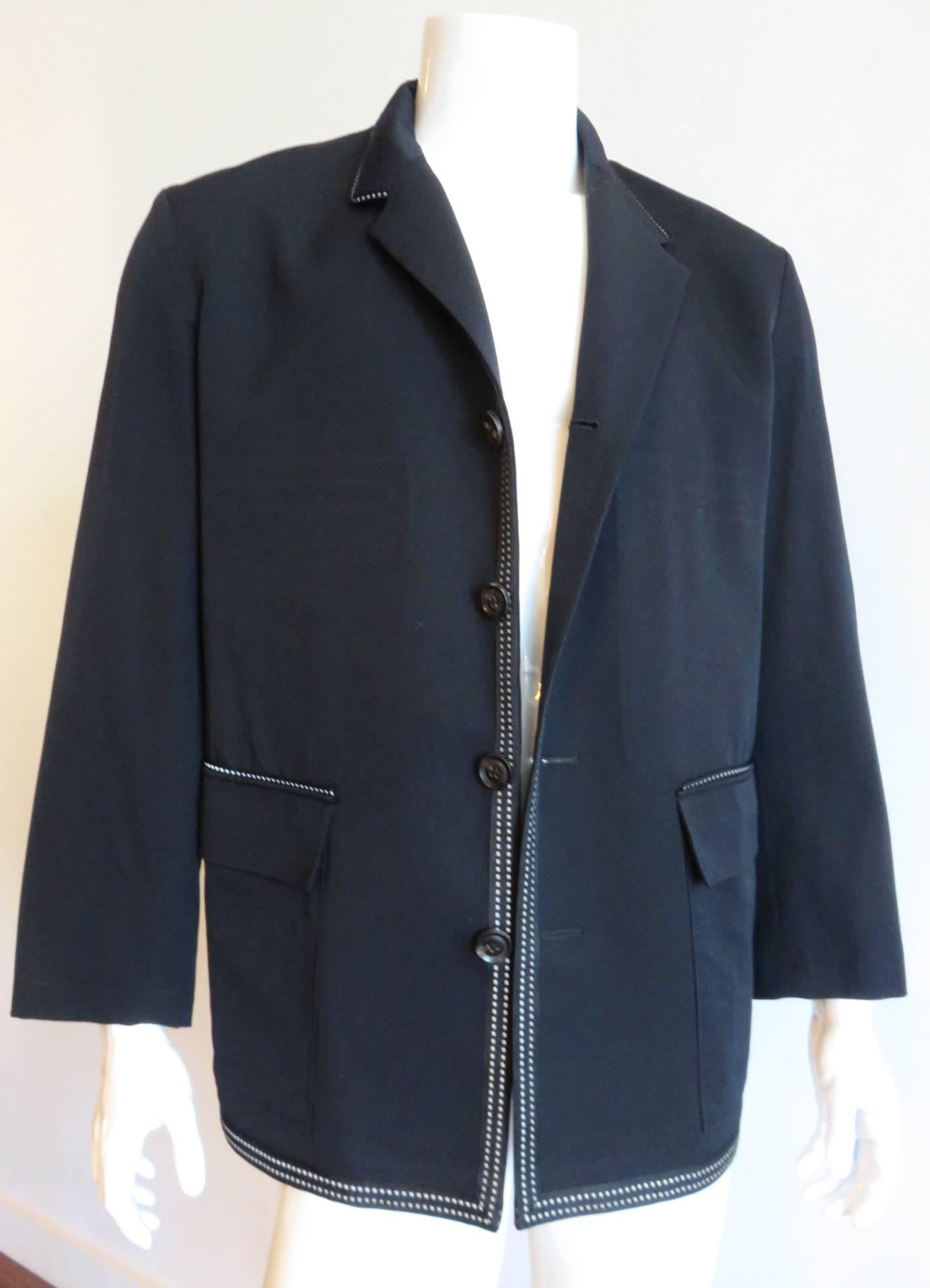 YOHJI YAMAMOTO Men's reflective stitch detail jacket  In Excellent Condition In Newport Beach, CA