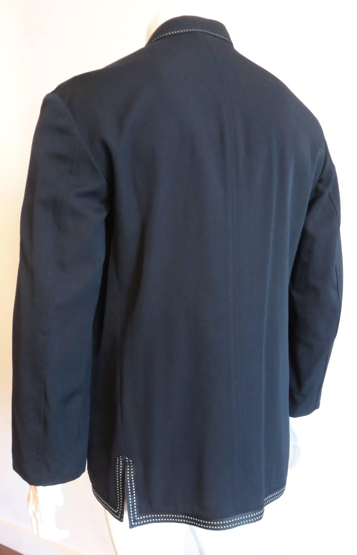 YOHJI YAMAMOTO Men's reflective stitch detail jacket  2