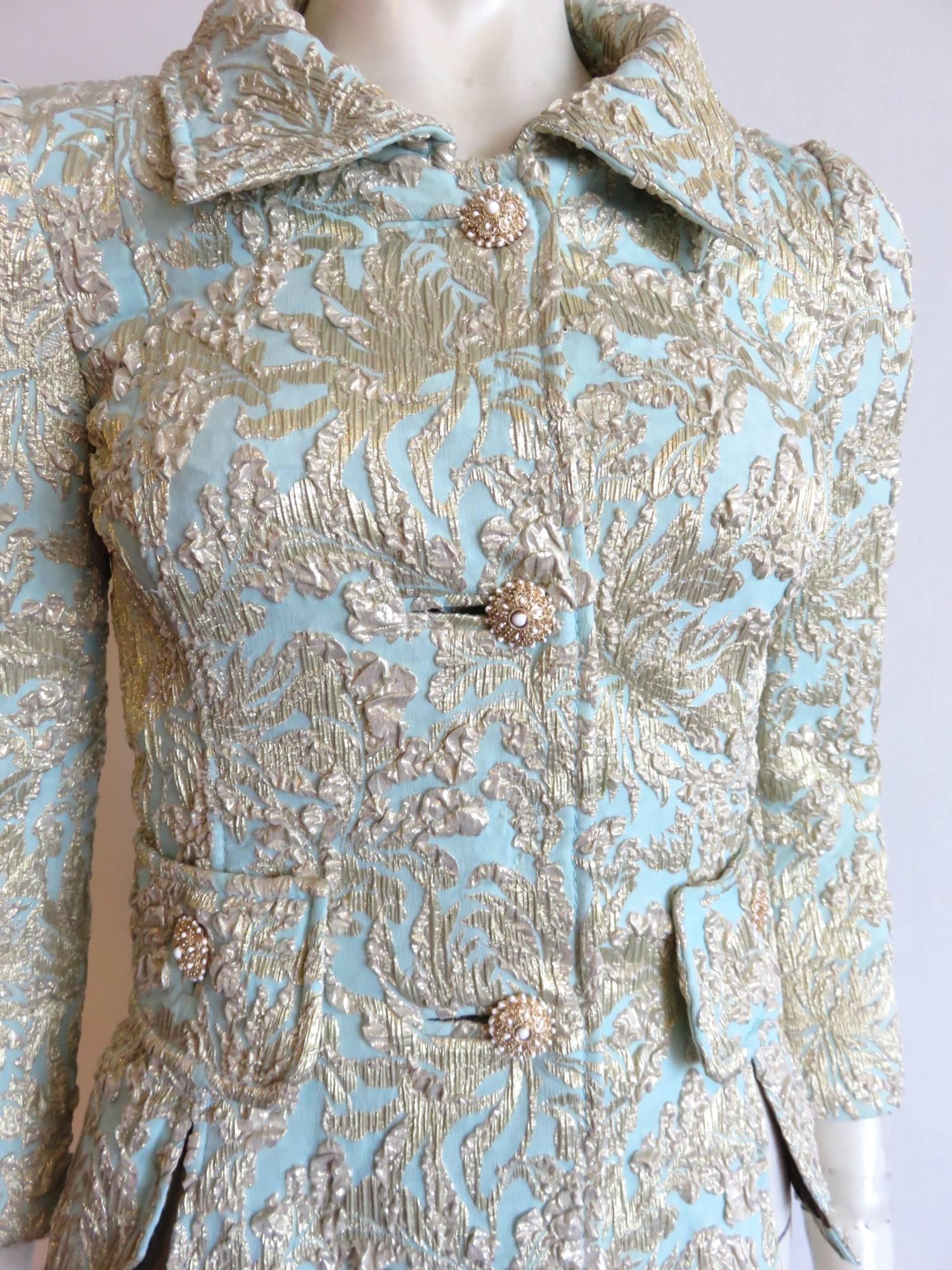 DOLCE & GABBANA Baroque gold silk brocade evening jacket In Excellent Condition In Newport Beach, CA