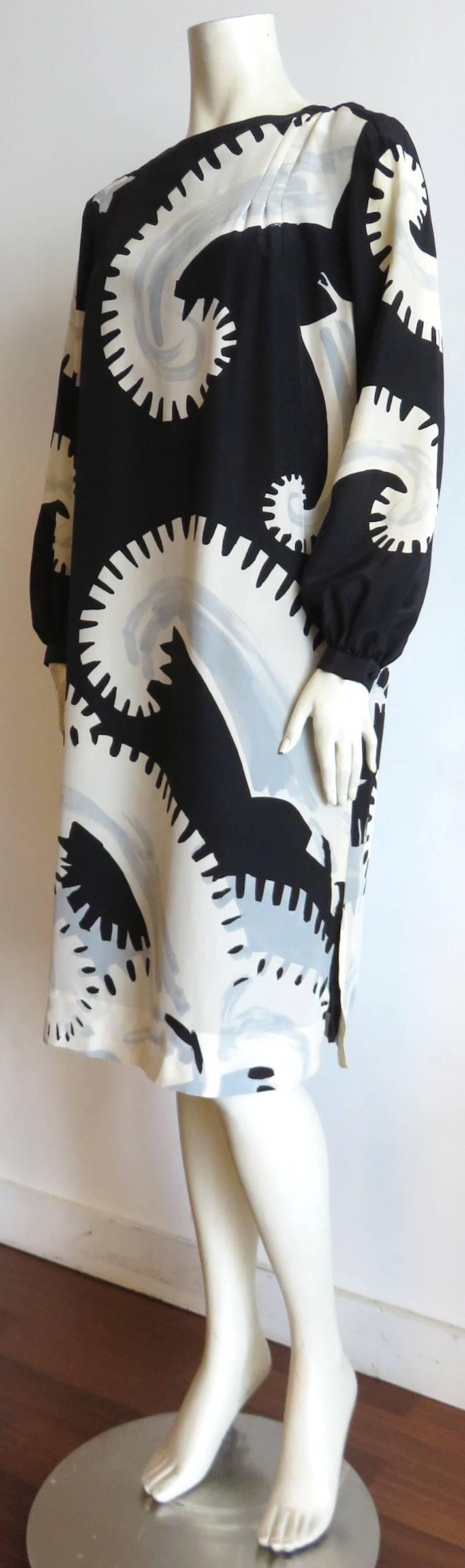 1980's MICHAELE VOLLBRACHT Printed silk dress 1