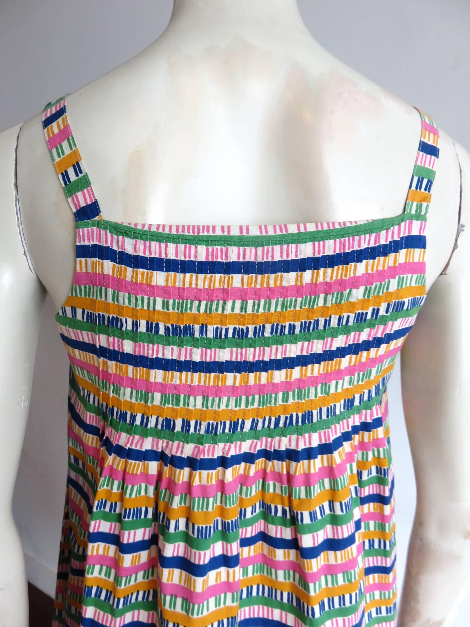 1970's MERIMEKKO Printed cotton poplin sun dress 2