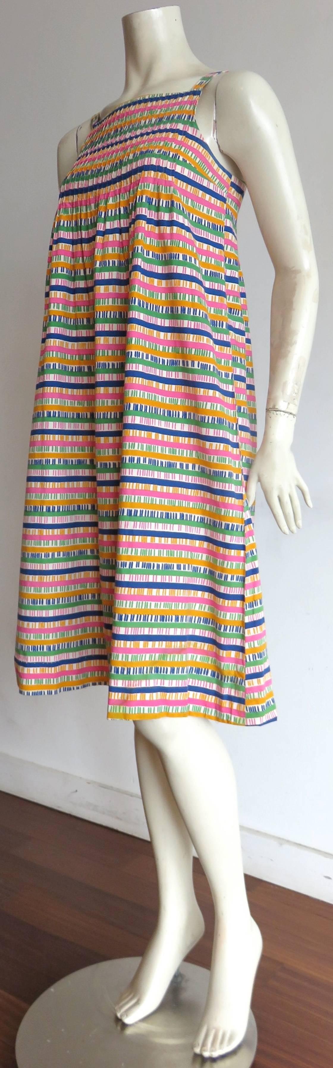 1970's MERIMEKKO Printed cotton poplin sun dress 1