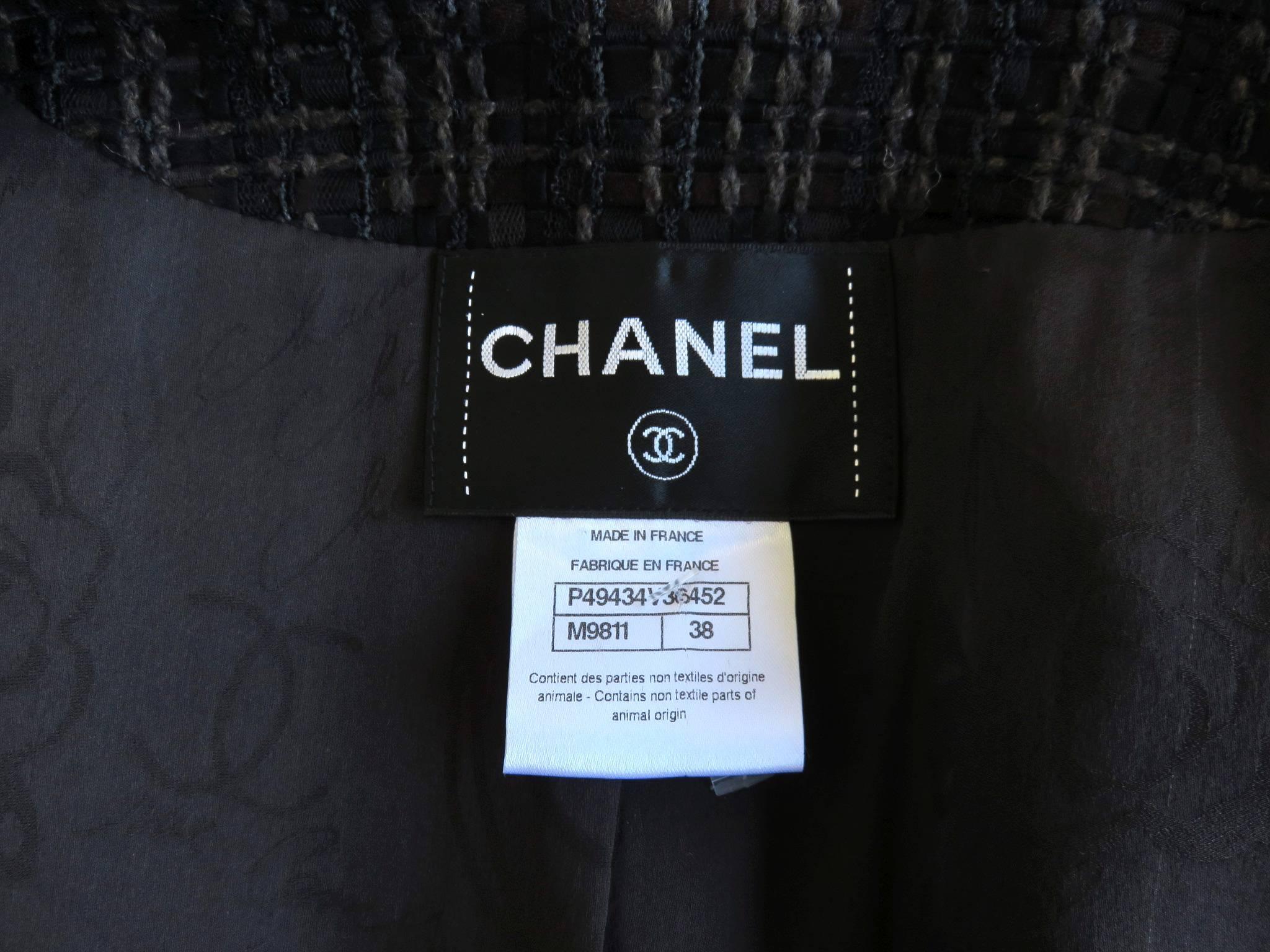 2014 CHANEL Paris-Dallas Leather Tweed Fringe Jacket 6