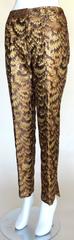 DOLCE & GABBANA Golden brocade feather jacquard pants