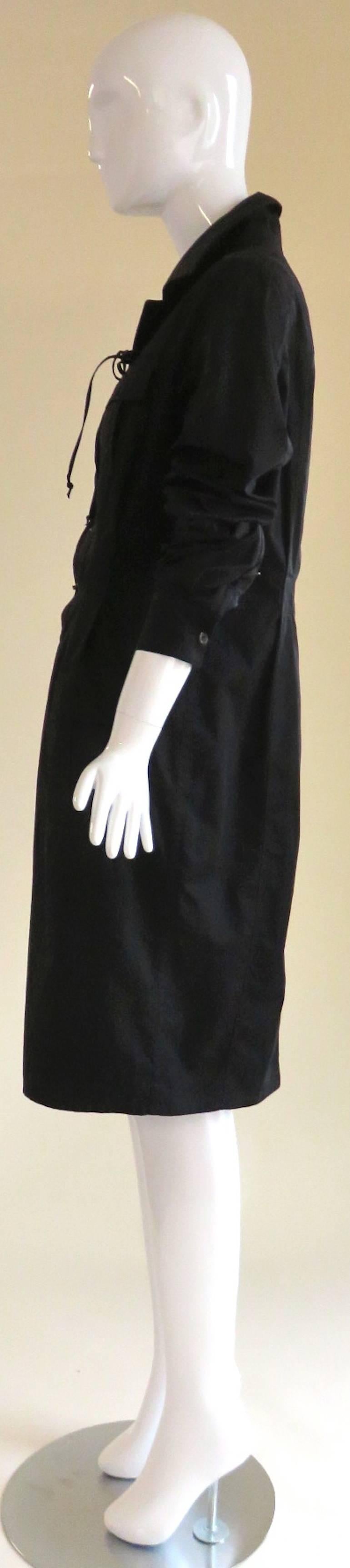 YVES SAINT LAURENT Tom Ford Black Cotton Safari Dress For Sale 3
