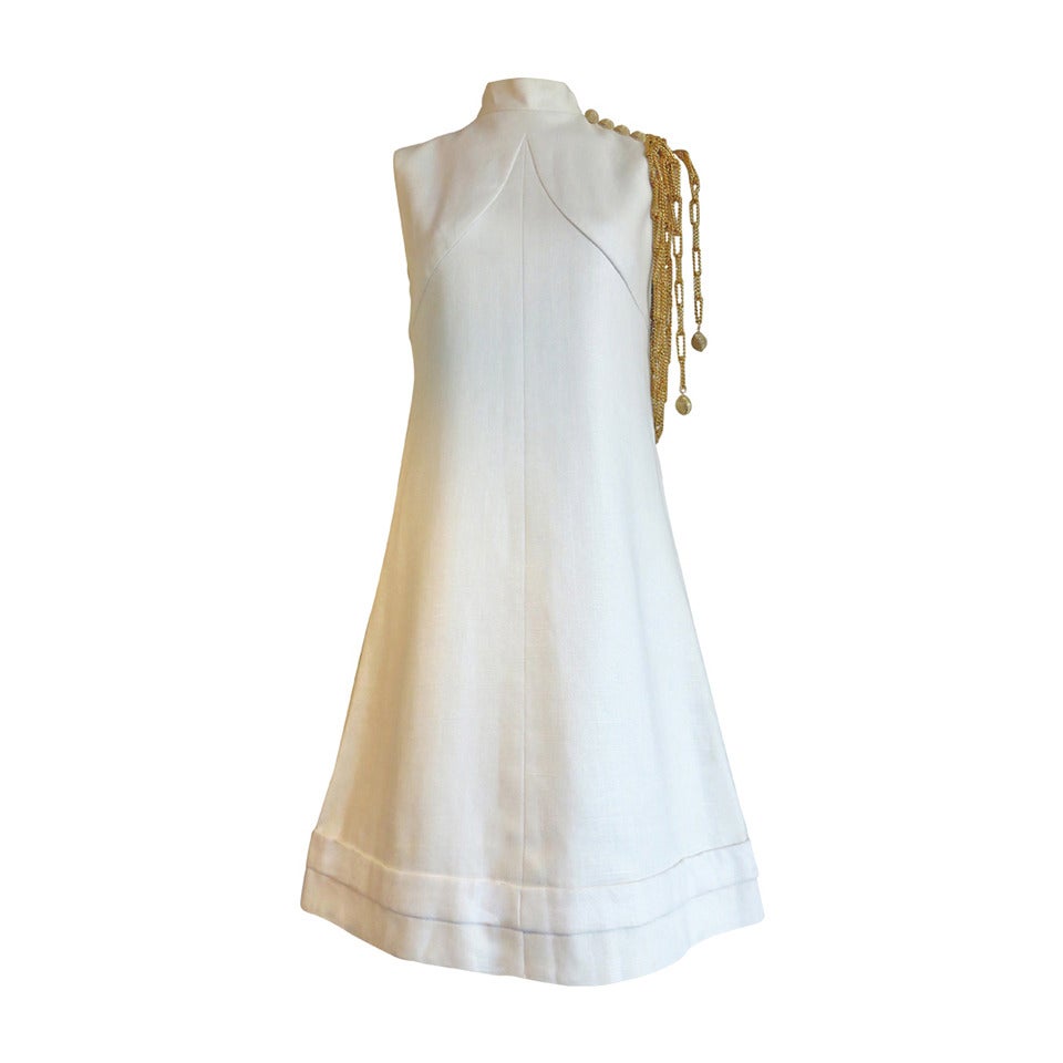 1960's BILL BLASS For MAURICE RENTNER Chain detail dress For Sale