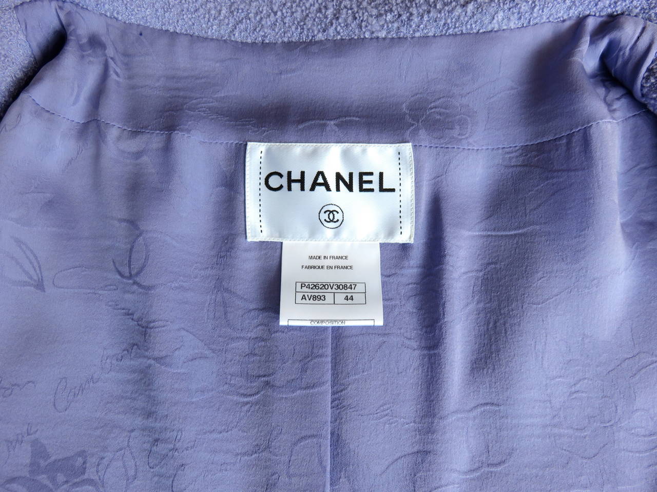CHANEL PARIS Lavender bouclé jacket at 1stDibs