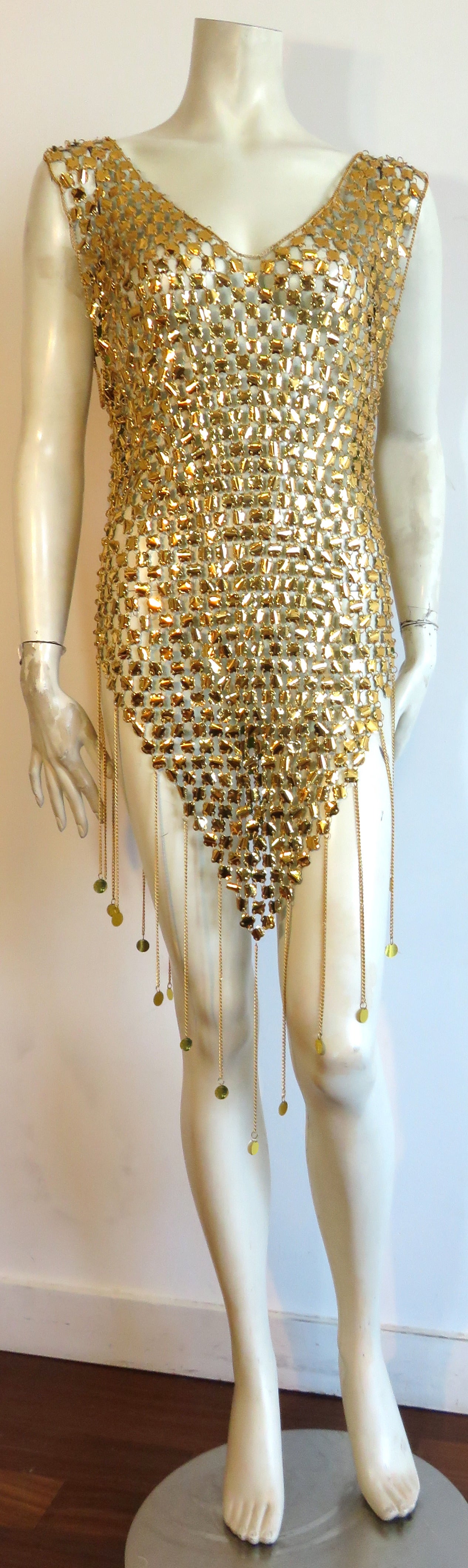 1970's Metallic poolside 'cover-up' tunic In Excellent Condition In Newport Beach, CA