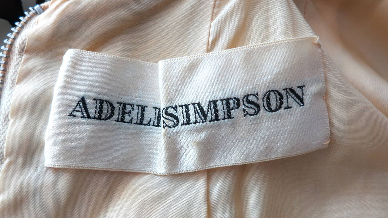 1960's ADELE SIMPSON Printed silk dress For Sale 3