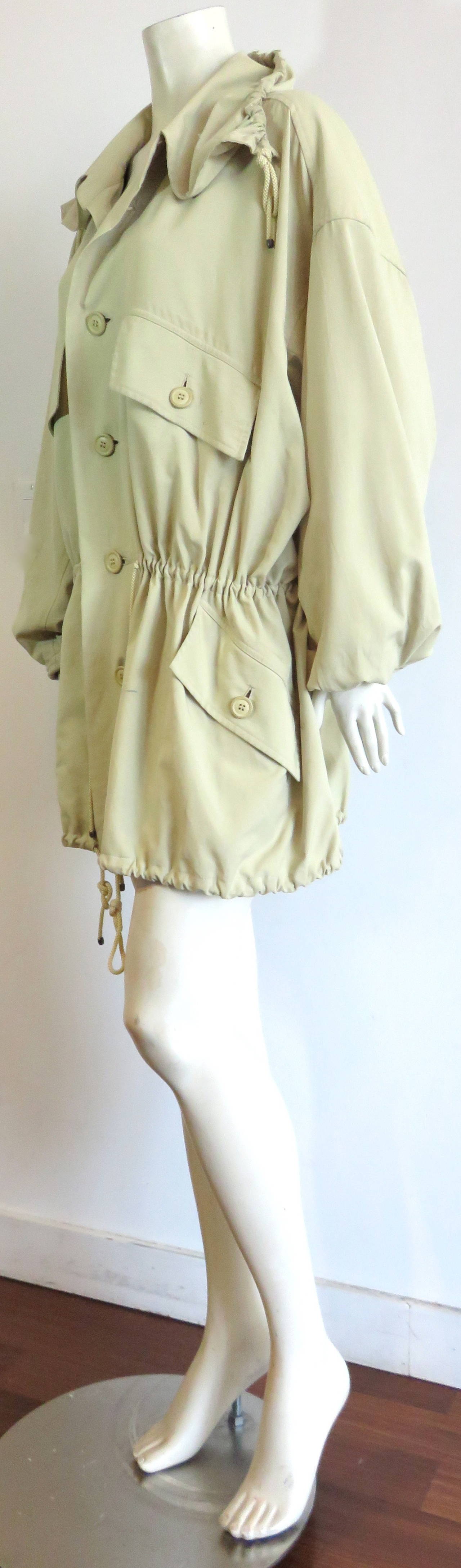 1980's ISSEY MIYAKE Windcoat hooded coat For Sale 3