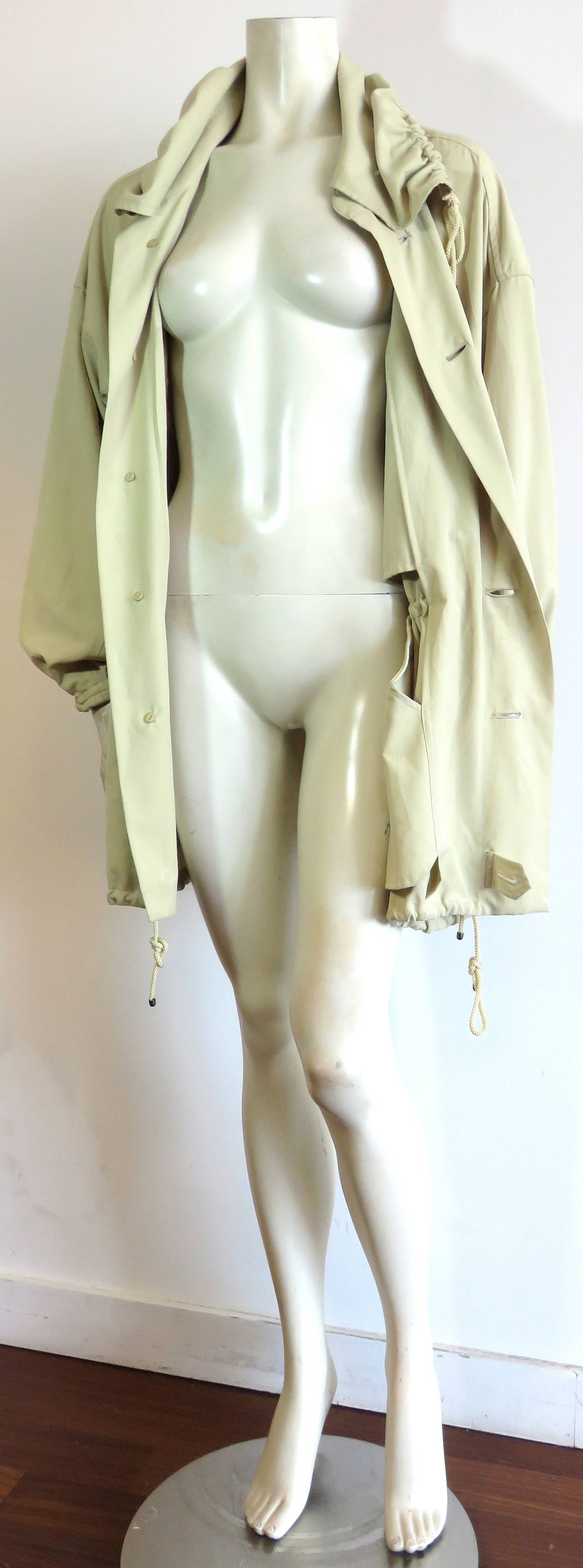 1980's ISSEY MIYAKE Windcoat hooded coat For Sale 2