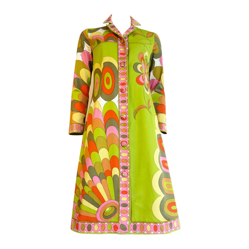 1960's EMILIO PUCCI Printed coat For Sale at 1stDibs