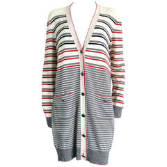 CHANEL PARIS striped cardigan knit sweater