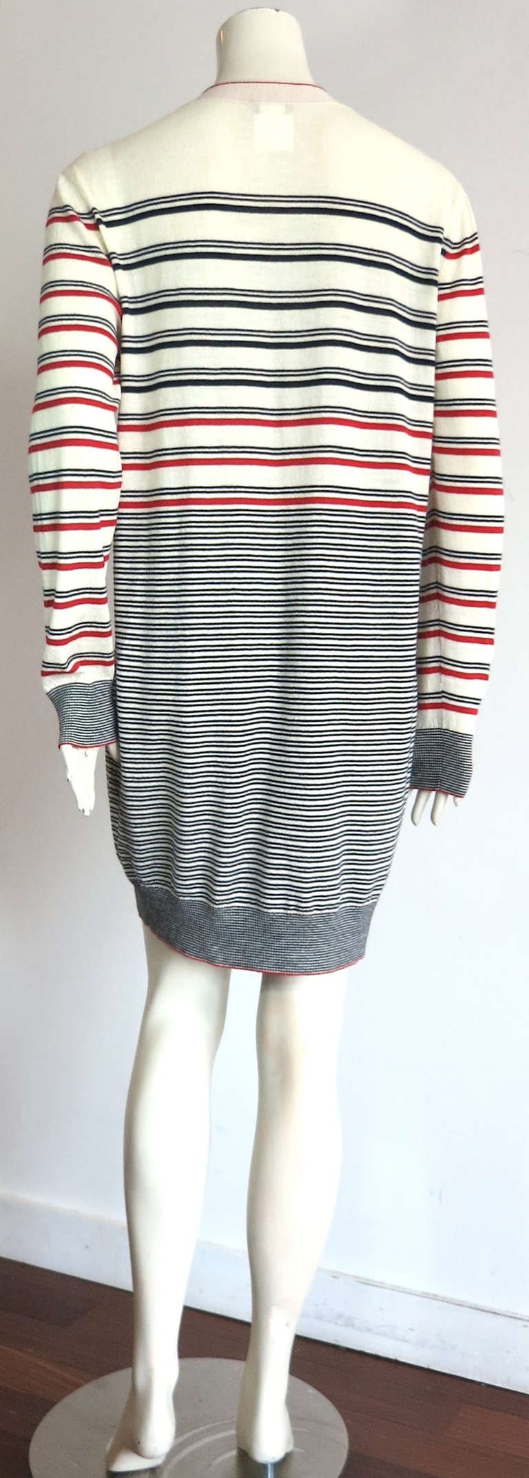 CHANEL PARIS striped cardigan knit sweater 1