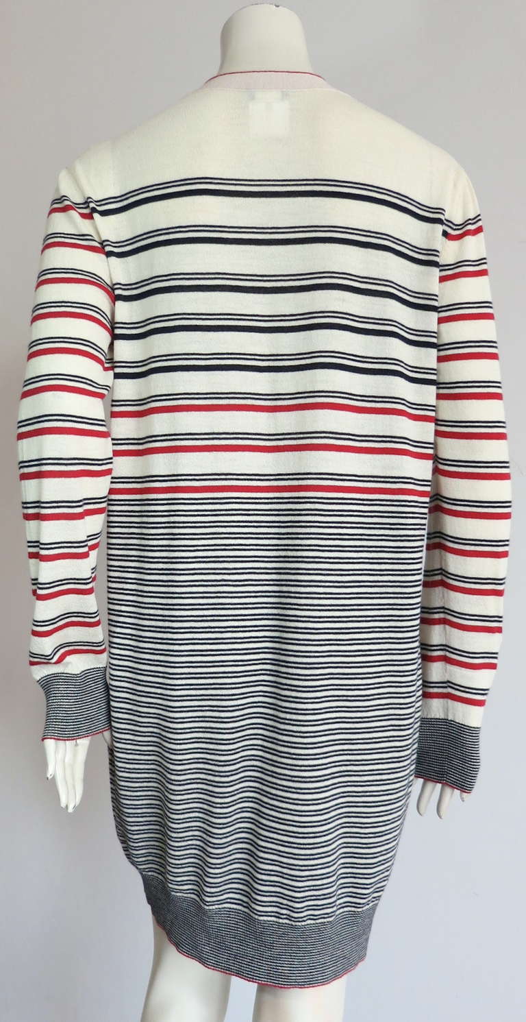 CHANEL PARIS striped cardigan knit sweater 2