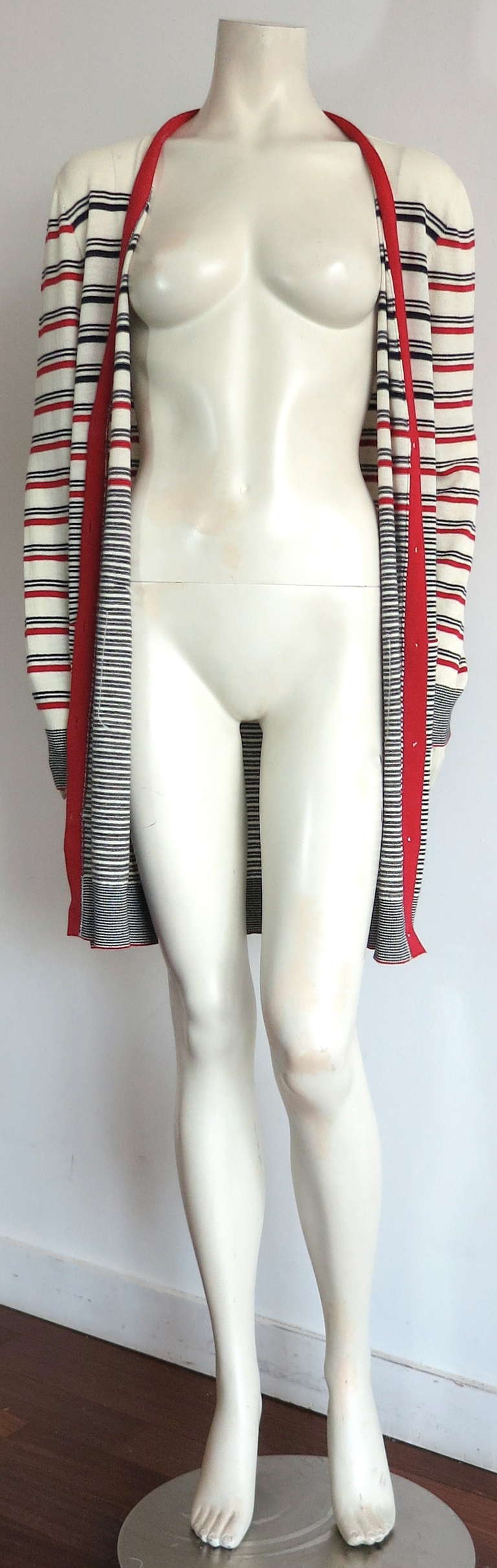 Women's CHANEL PARIS striped cardigan knit sweater