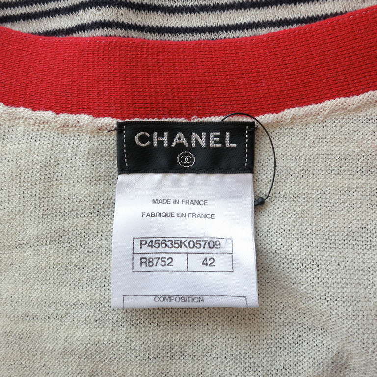 CHANEL PARIS striped cardigan knit sweater 3