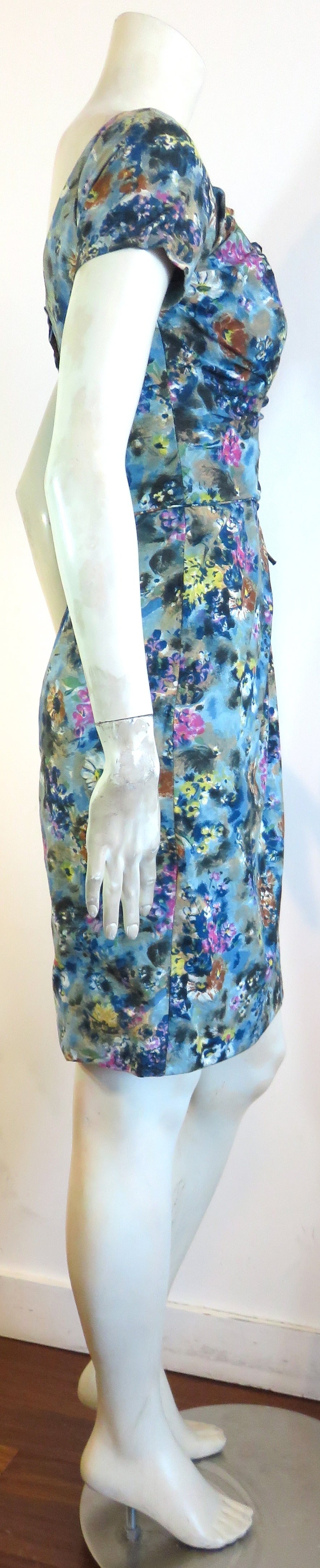 1950's CEIL CHAPMAN Floral printed dress For Sale 1