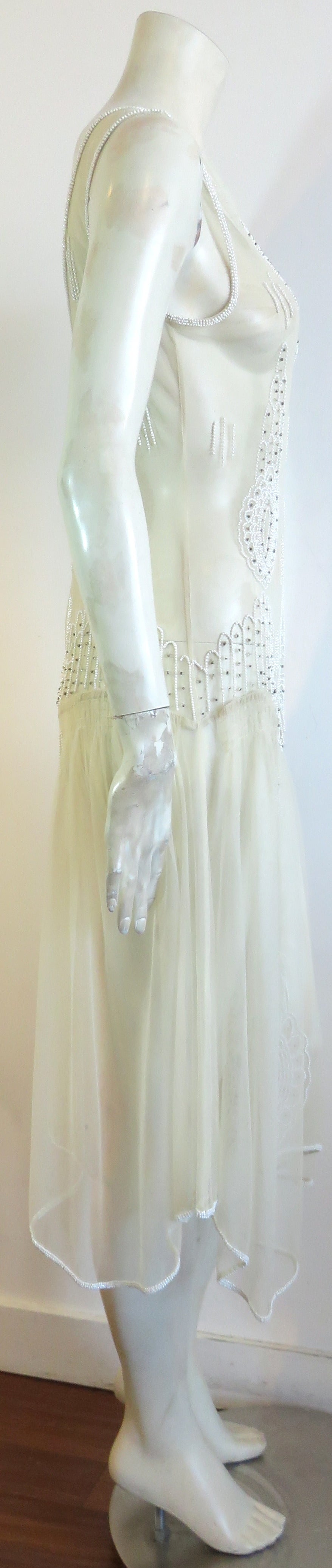 1920's-Inspired beaded sheer dress For Sale 2