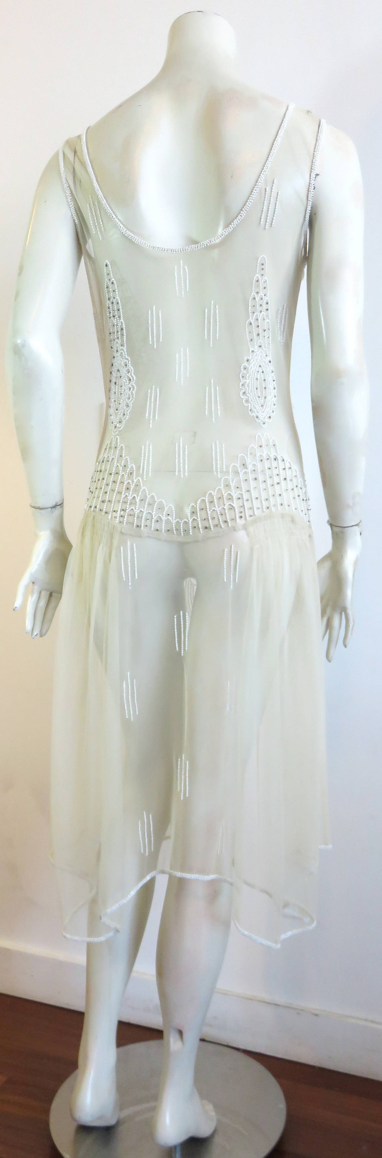 1920's-Inspired beaded sheer dress For Sale 3