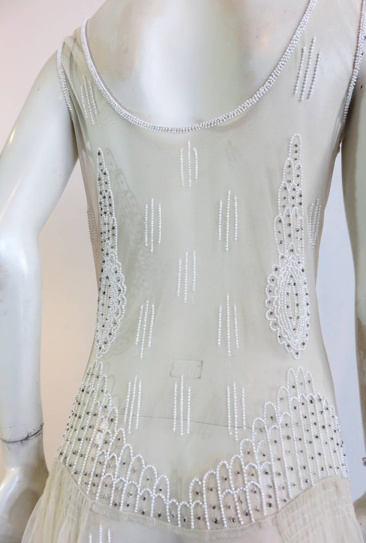 1920's-Inspired beaded sheer dress For Sale 4