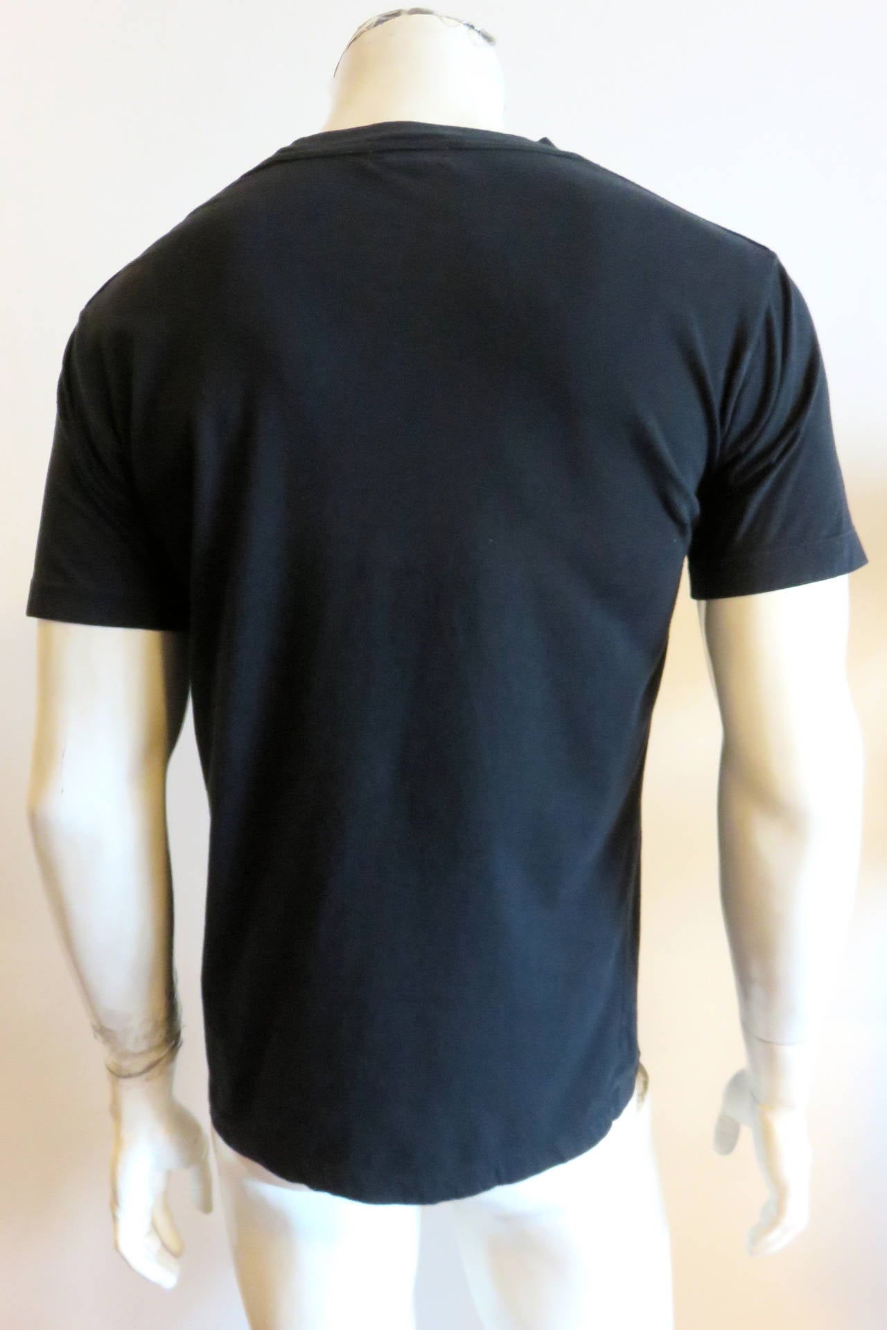 Black 1980's MATSUDA Monsieur Nicole Men's appliqué t-shirt For Sale