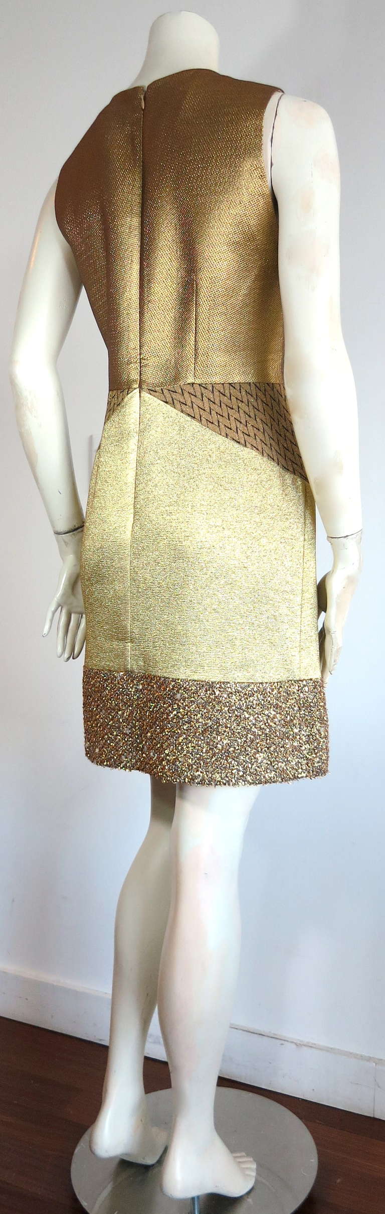 New MISSONI ITALY Metallic gold patchwork cocktail dress 2