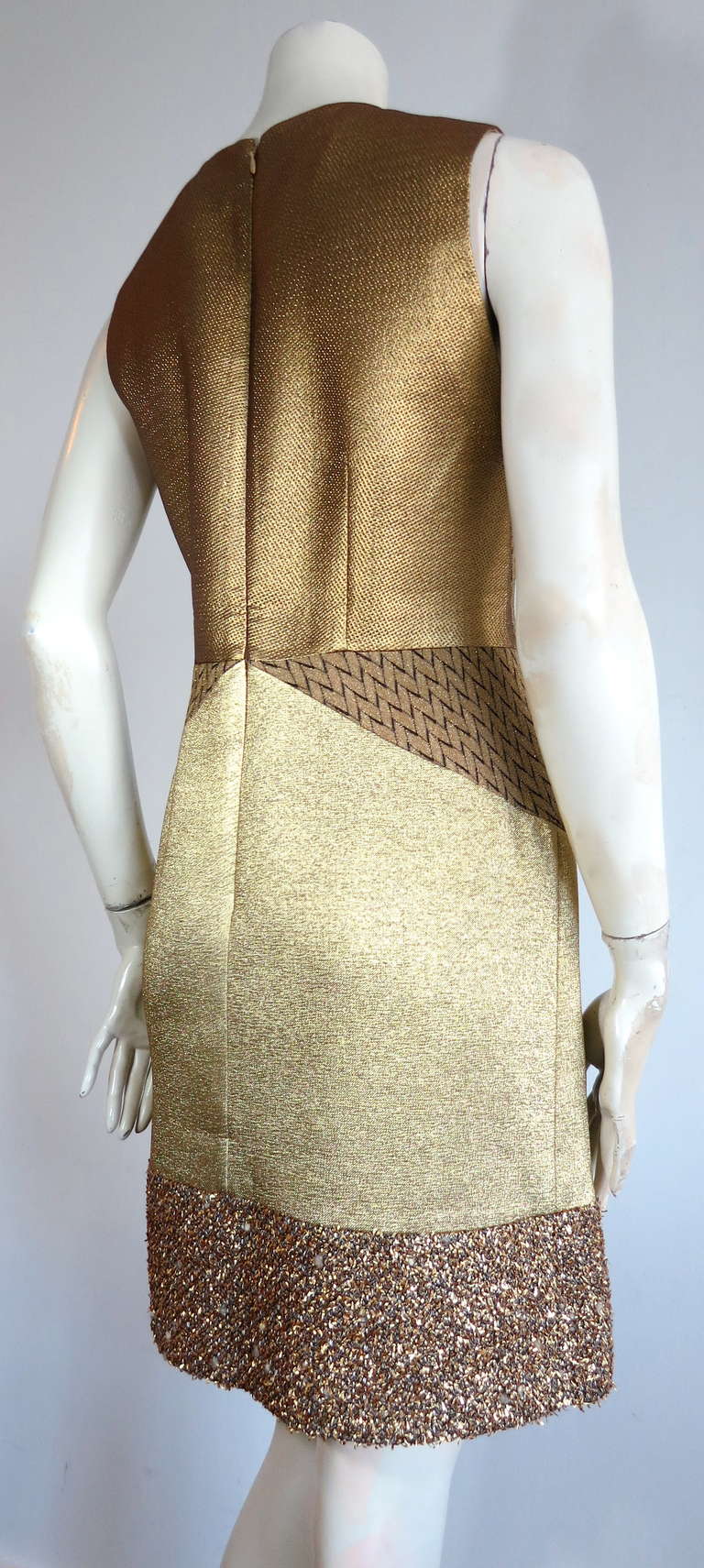 New MISSONI ITALY Metallic gold patchwork cocktail dress 1